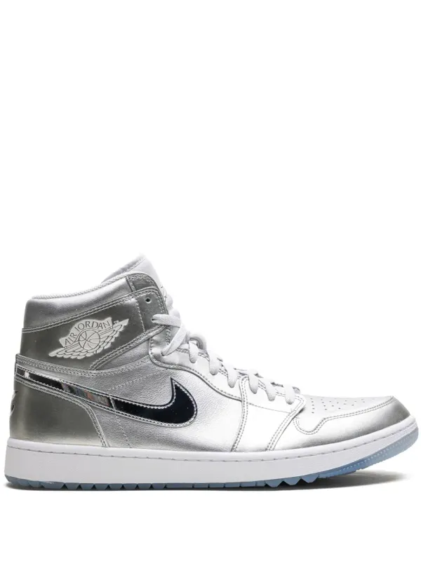 Jordan Air Jordan 1 High Gift Giving Golf Shoes – Silver (FD6815)