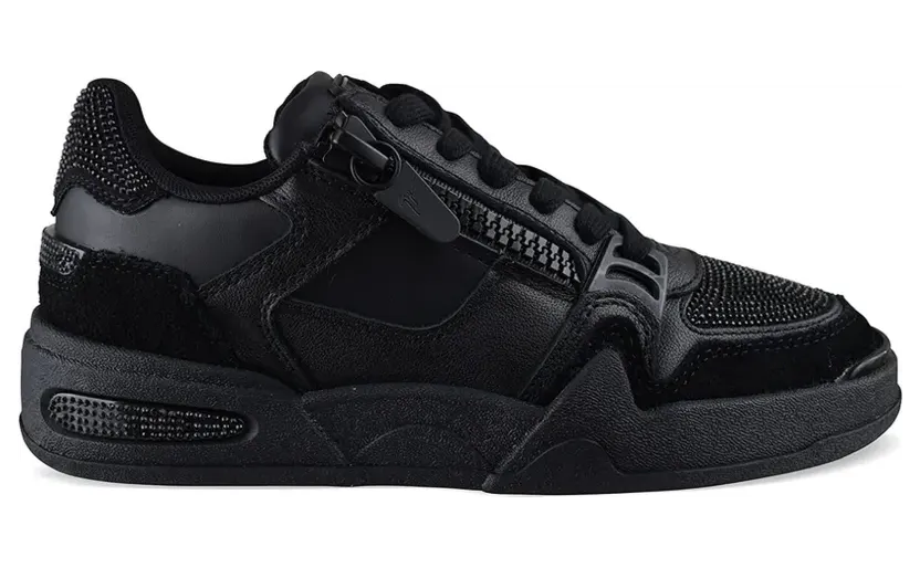 Giuseppe Zanotti Ghost leren sneakers met stras en rits – Zwart (RW50007001)