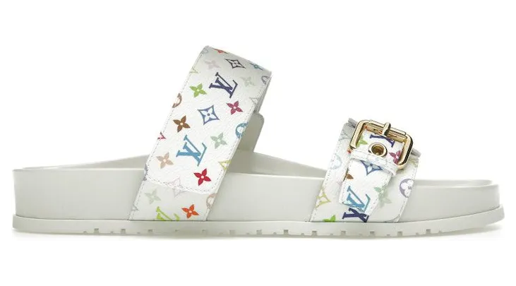 Louis Vuitton Bom Dia Flat Comfort Mule Takashi Murakami White (1AGXU3)