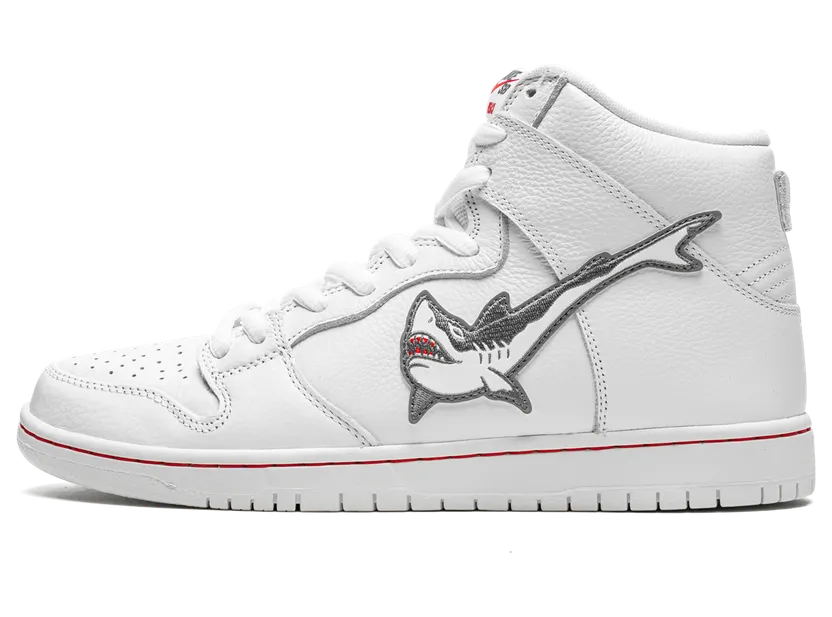 Nike x Oski SB Dunk High Great White Shark – “White / Grey / Red” (DC8908-105)