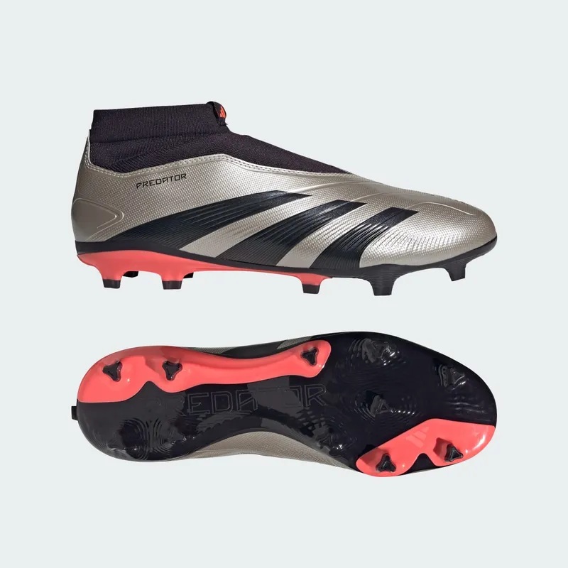 adidas Predator League Laceless FG Platinum Metallic Aurora Black Turbo (IF6331)