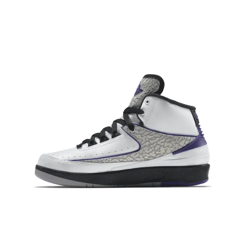 Jordan 2 Retro Dark Concord (GS) White/Dark Concord-Black Wolf Grey (395718-153)