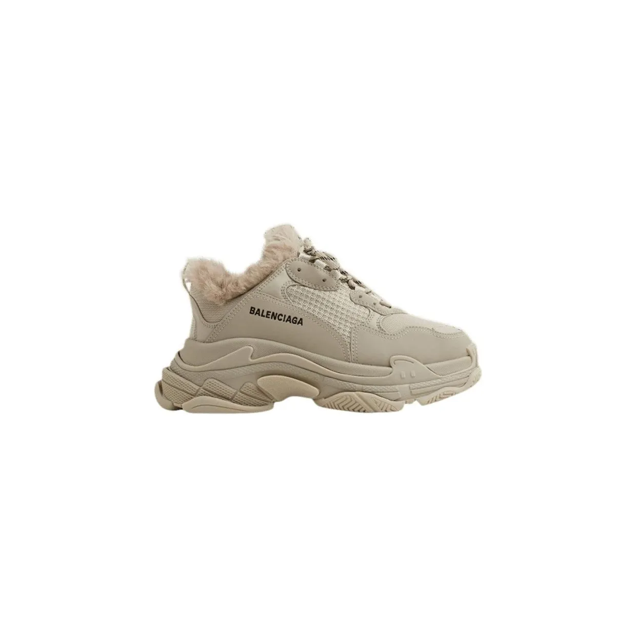 Balenciaga Triple S Fake Fur Beige (668562W3CQ59710)