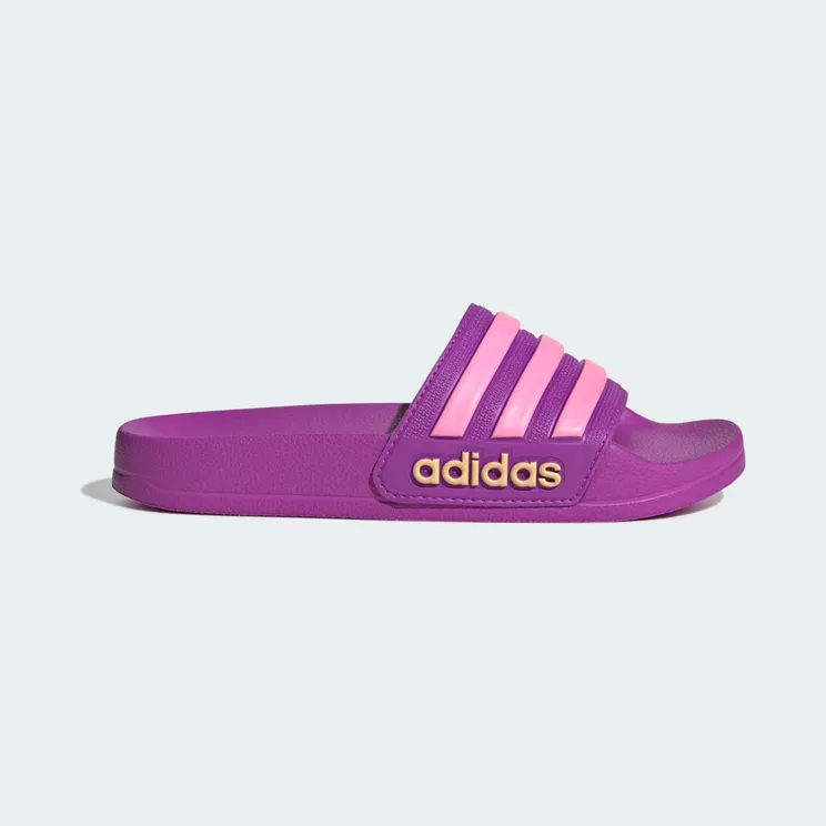 adidas Adilette Shower Slides “Purple Burst / Bliss Pink / Semi Ice Tangerine” (JS2525)