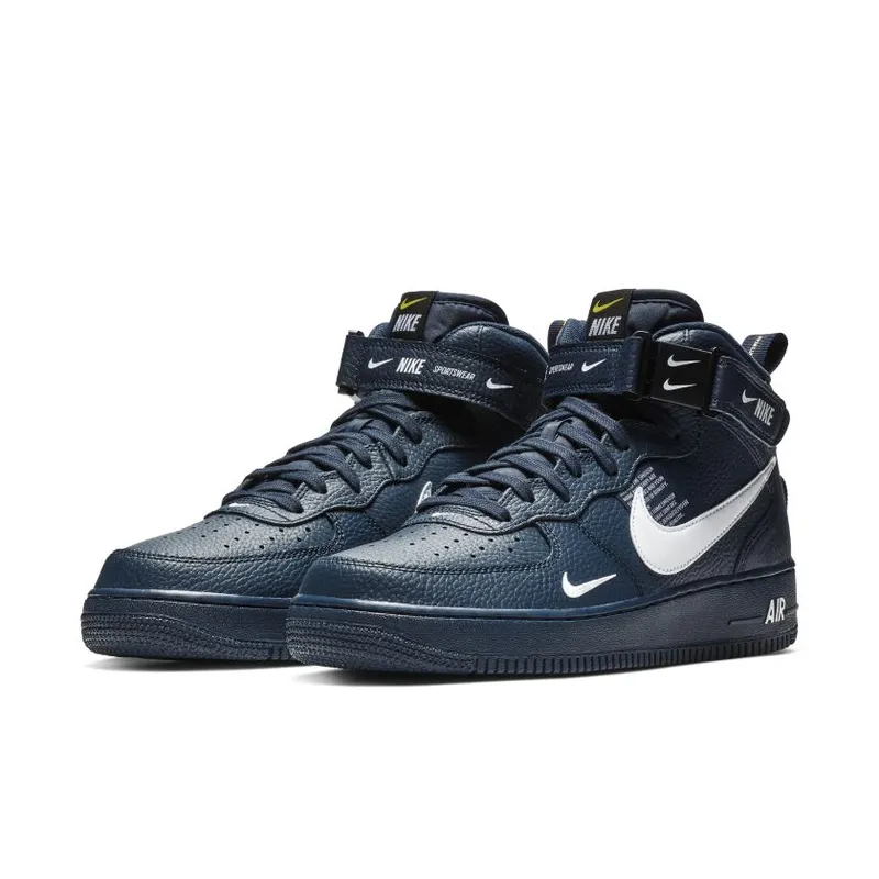 Nike Air Force 1 Mid Utility Obsidian Obsidian/White-Black-Tour Yellow (804609-403)