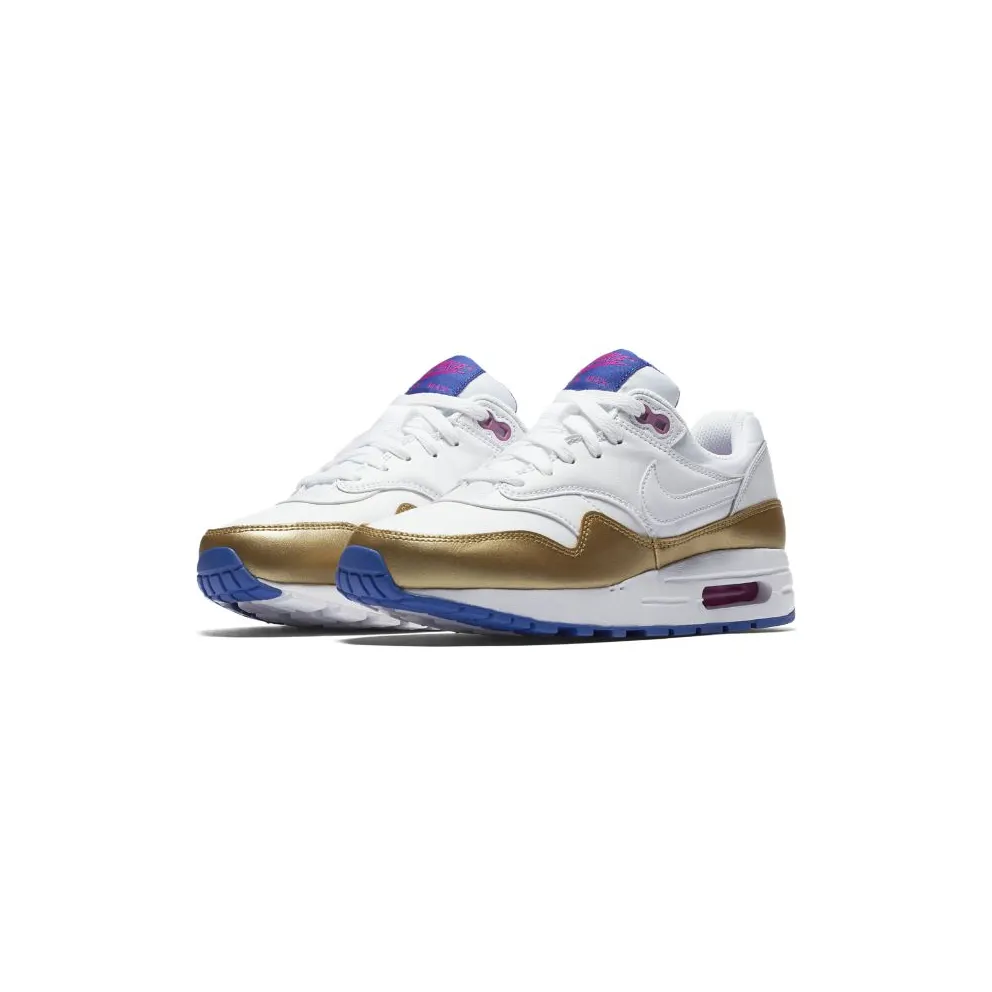 Nike Air Max 1 Peanut Butter & Jelly (GS) White/Metallic Gold-Racer Blue-White (807605-103)