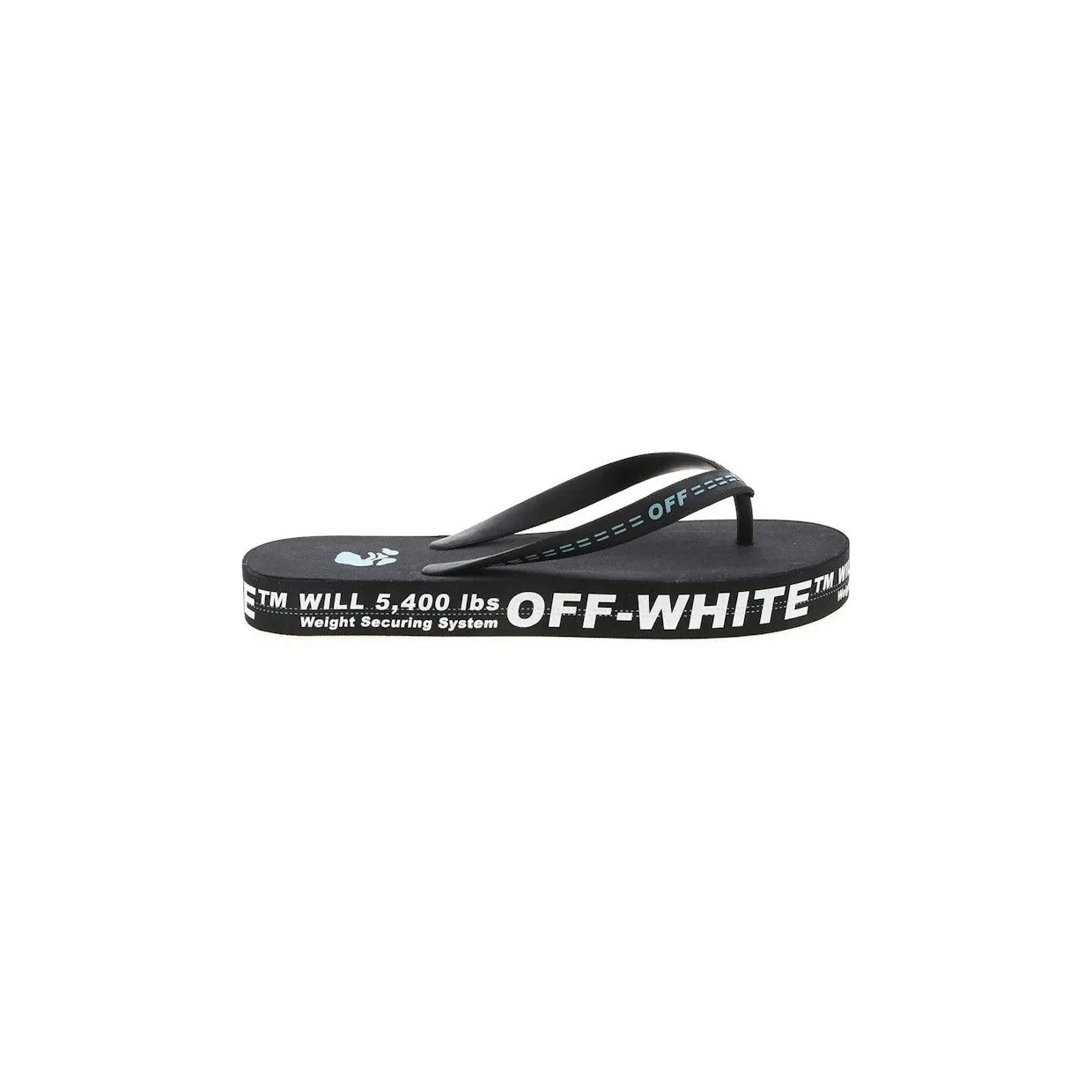 OFF-WHITE Logo Flip Flop Black White (OMIC002R21MAT0011001)