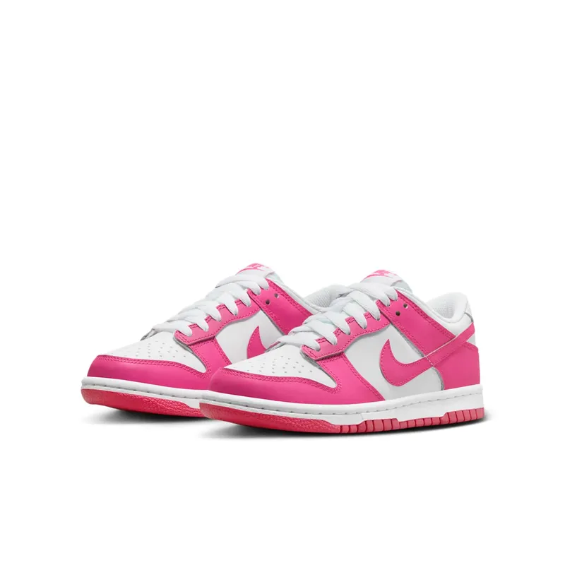 Nike Dunk Low Laser Fuchsia White (GS) (FB9109-102)