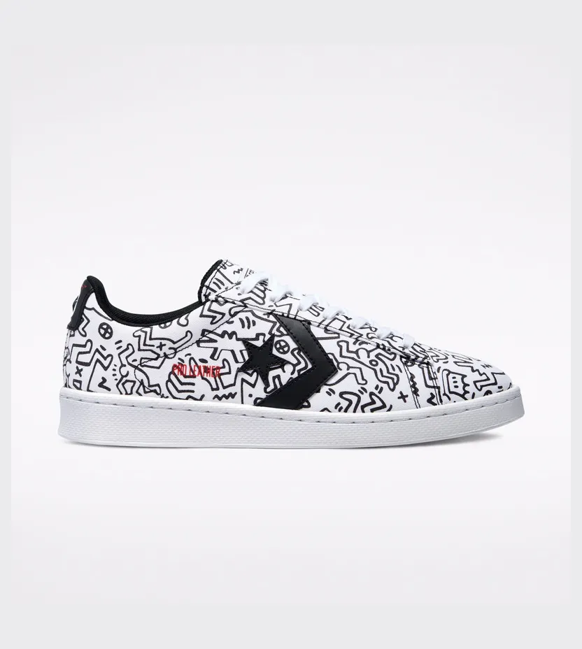 Converse Converse x Keith Haring Pro Leather Low Top Wit/zwart/rood (171857C)