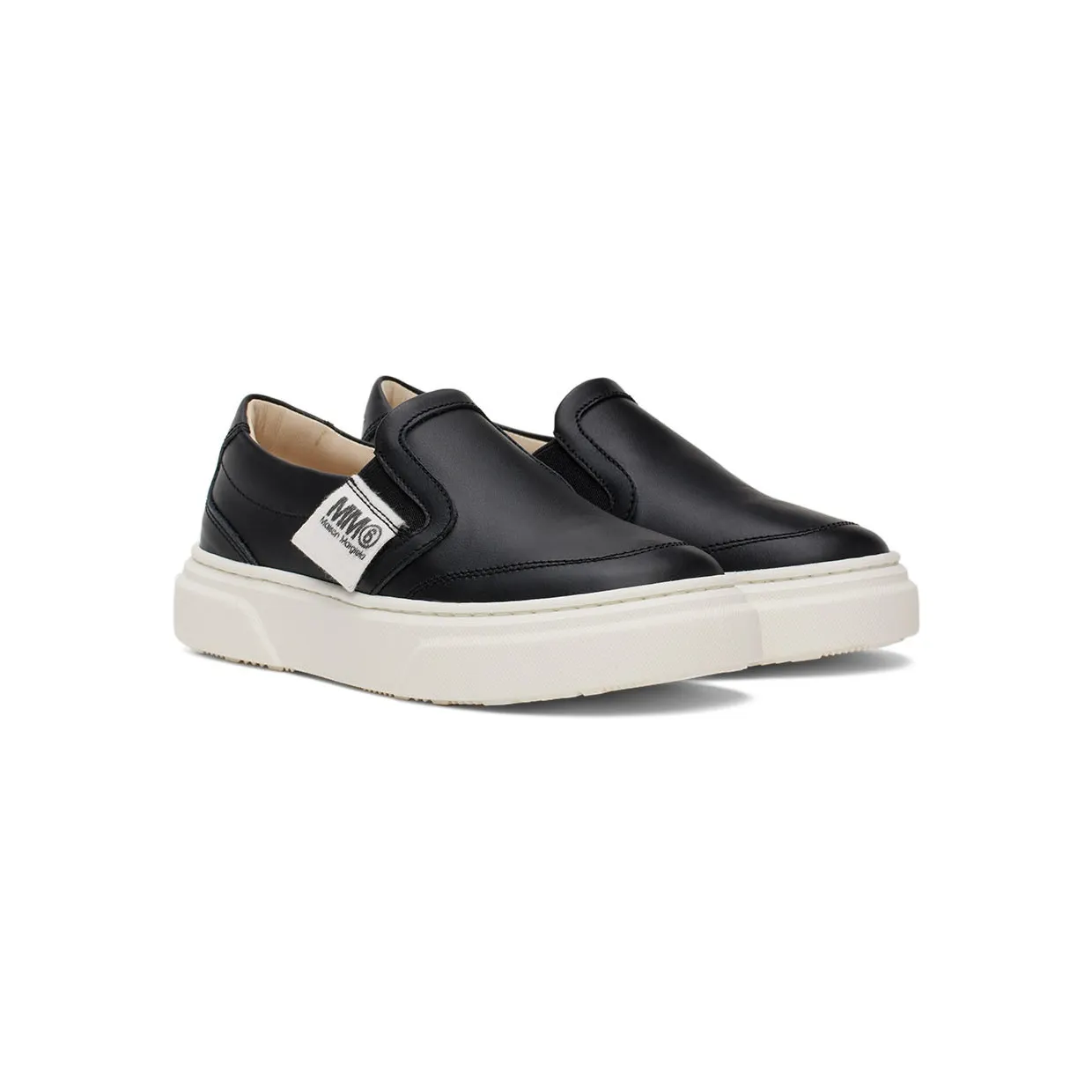 MM6 Maison Margiela Kids White Logo Slip-On Sneakers (70332) (4)