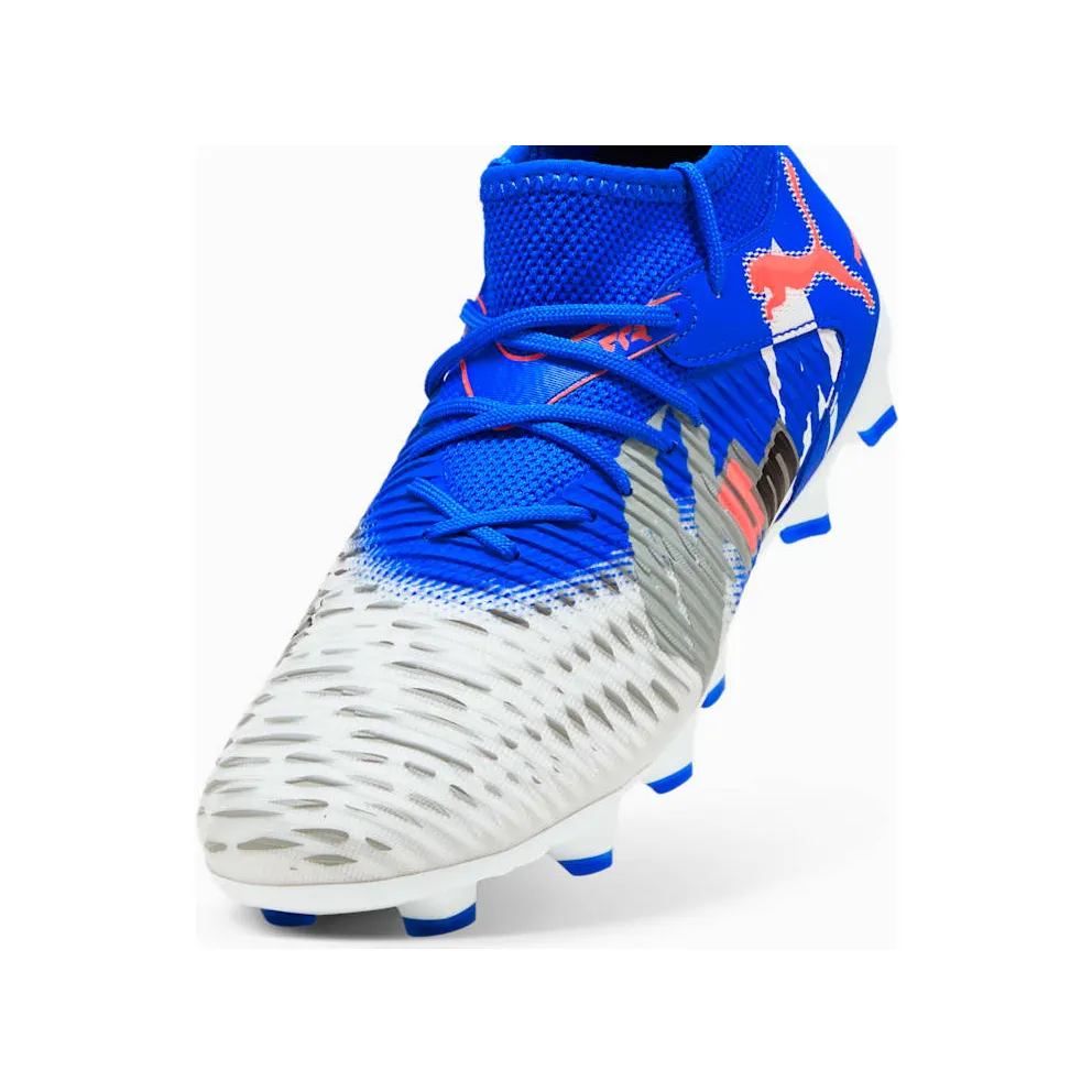 Puma Future 8 Match Forever FG/AG Jr White Ultra Blue Feather Gray Black Glowing Red (108435-01)