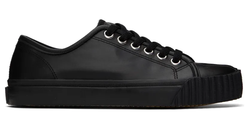Maison Margiela Black Leather Tabi Low-Top Sneakers (S58WS0222 P4344)