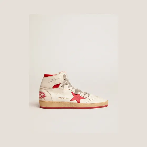 Golden Goose Sky-Star With Signature On The Ankle And Red Inserts (GMF00230.F002190.10350)