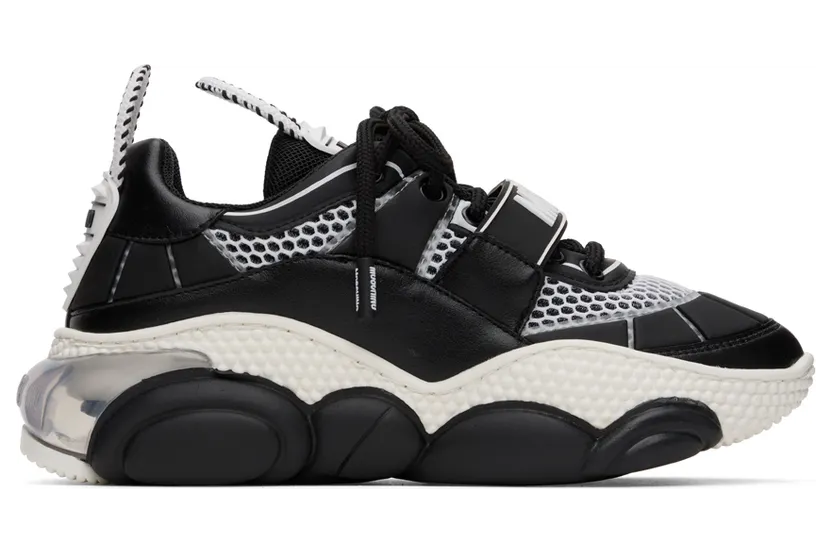 Moschino Black & White Teddy Pop Sneakers (MA15563G1F M82 10A)