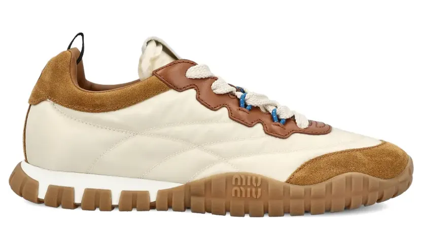 Miu Tyres sneakers met plateauzool – Beige (5E417ELYW)