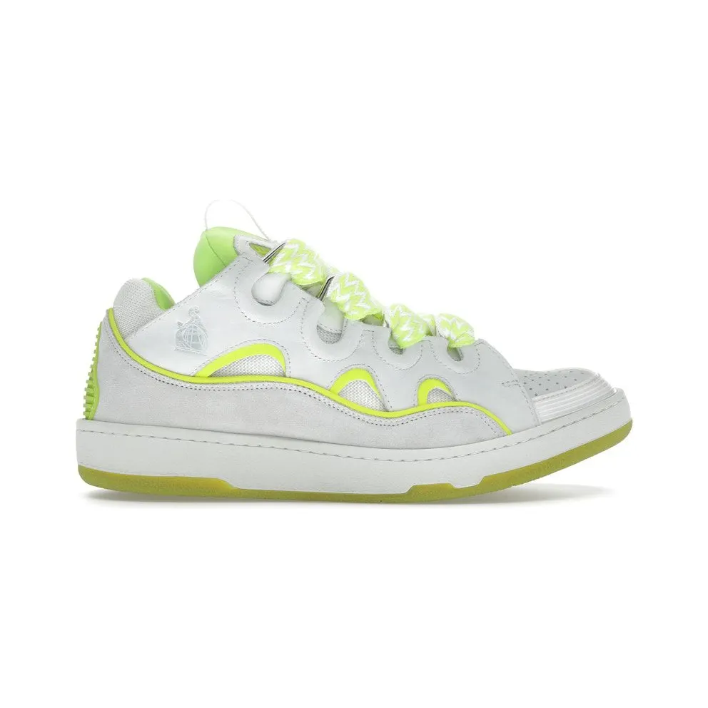 Lanvin Curb Sneaker White Fluo Yellow (FM-SKRK11-DRAP-P23)