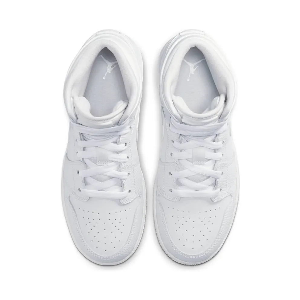 Nike Jordan 1 Mid Triple White (GS) White/White/White (554725-130)