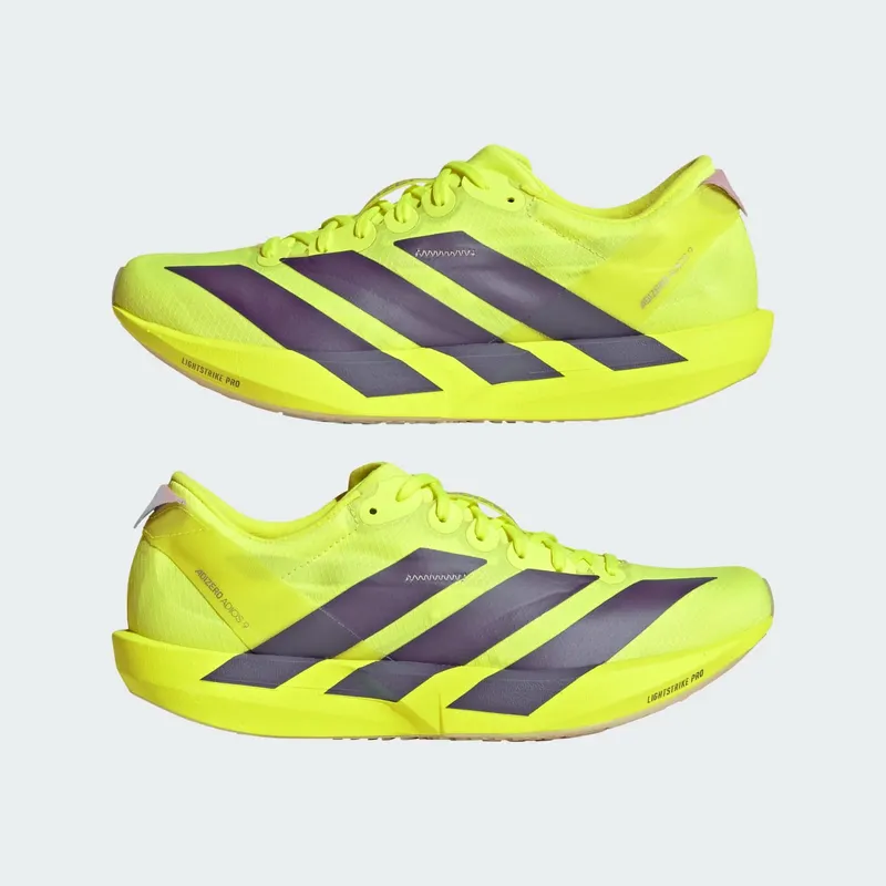 Adidas Adizero Adios 9 Running Shoes Solar Yellow / Aurora Plum / Powder Plum (JQ0778)