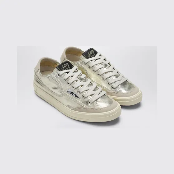 Autry Laminated Leather Windscape Sneakers Platinum (SCLWCU08)
