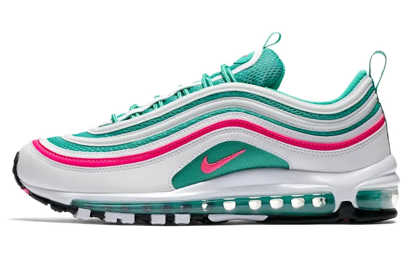 Nike Air Max 97 South Beach “White / Kinetic Green / Black / Pink Blast” (921826-102)