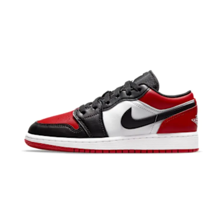 Air Jordan 1 Low Bred Toe (GS) “Gym Red / Black / White” (553560-612)