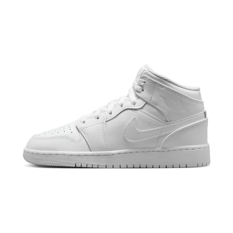 Air Jordan 1 Mid GS Triple White 2023 “White” (554725-136)