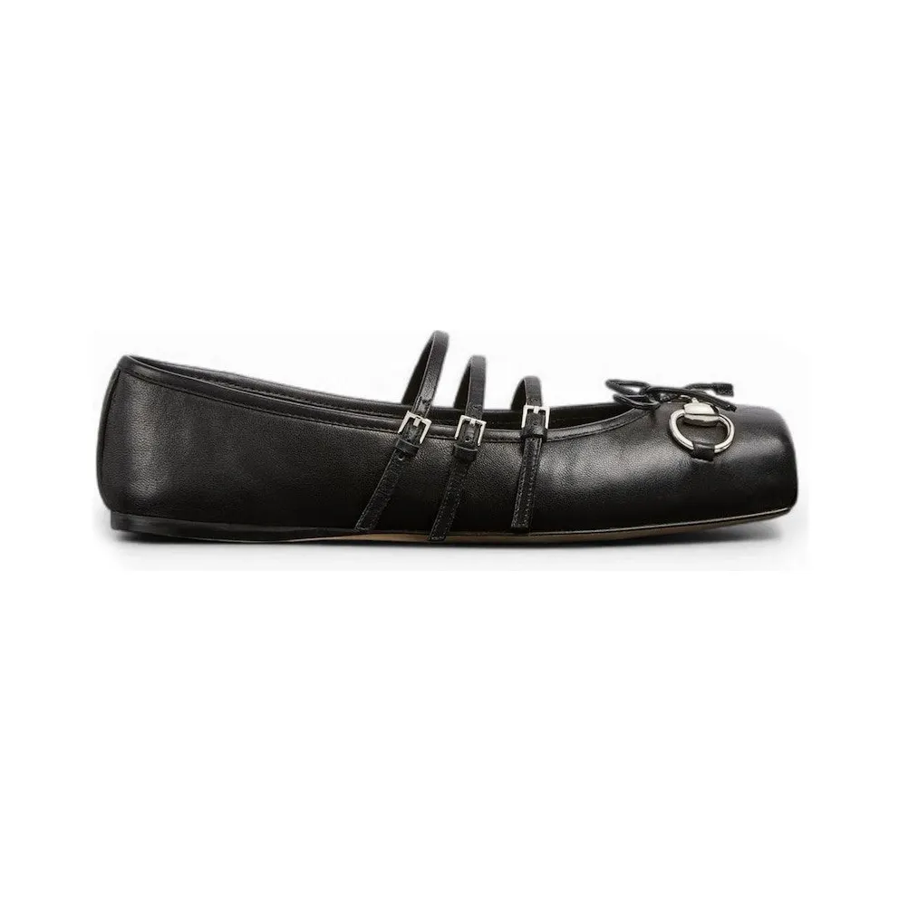 Gucci Horsebit Ballet Flat Black Leather (814318-AAEA4-1000)