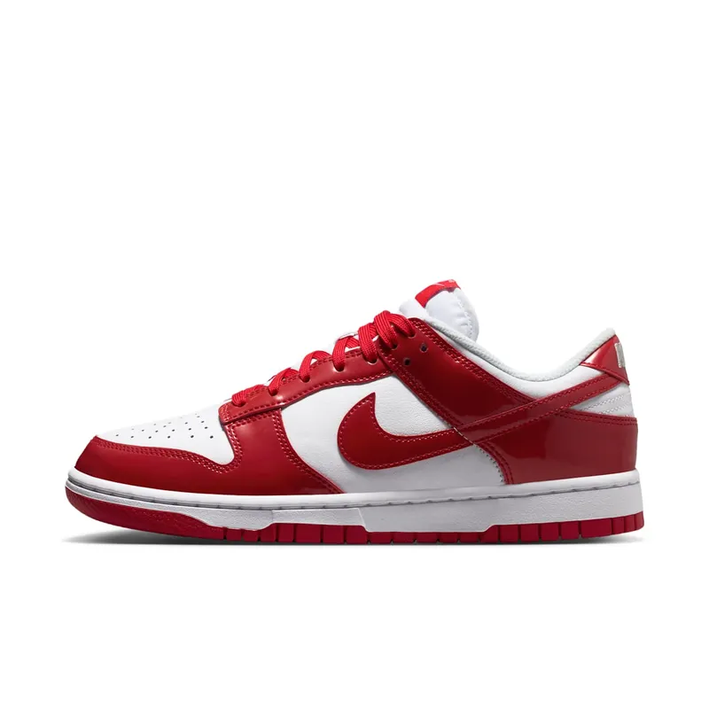 Nike Dunk Low SE Womens “Patent White University Red” (IV5104-101)