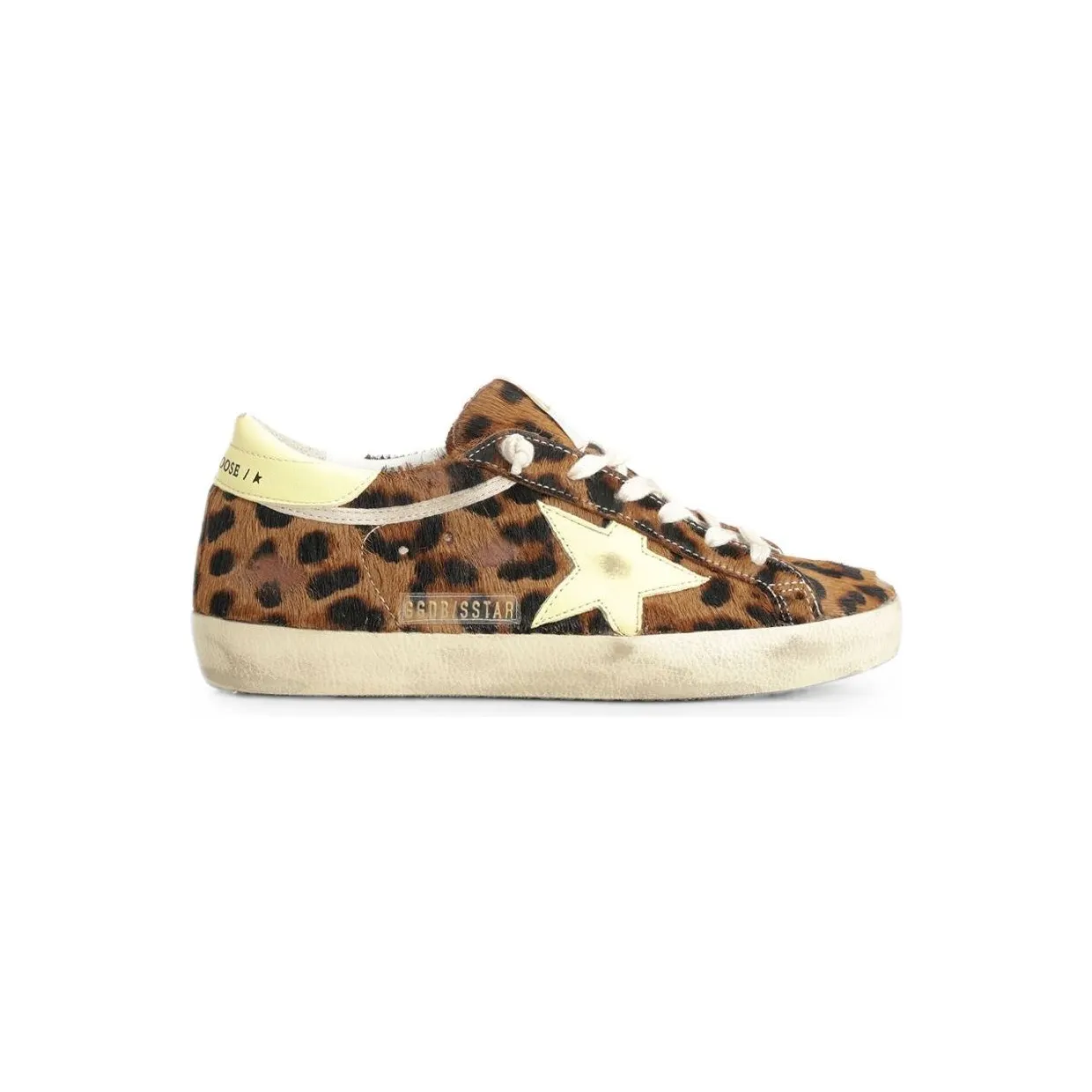 Golden Goose Super-Star Beige Brown Leopard Pale Yellow