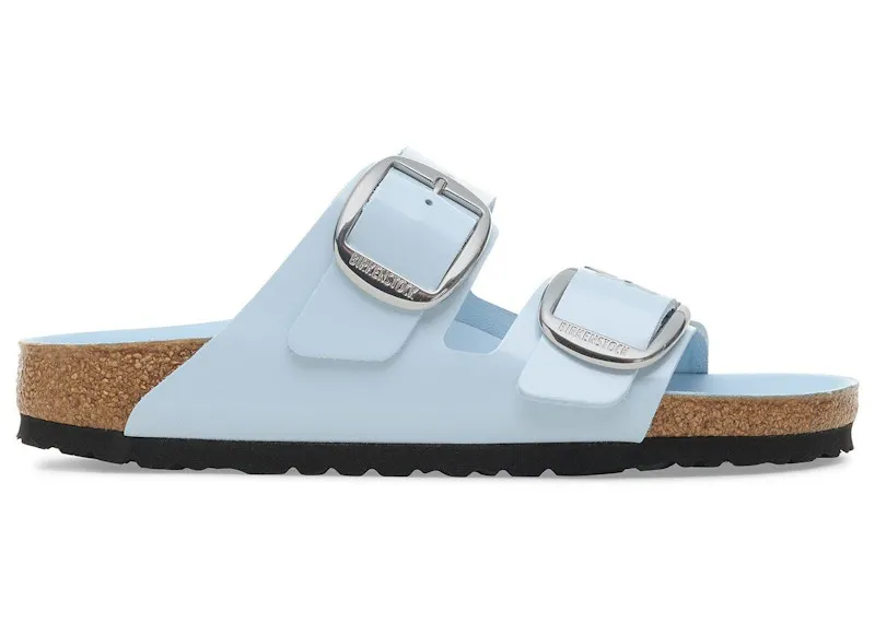 Birkenstock Arizona Big Buckle Natural Leather Patent High Shine Baby Blue (1030374)