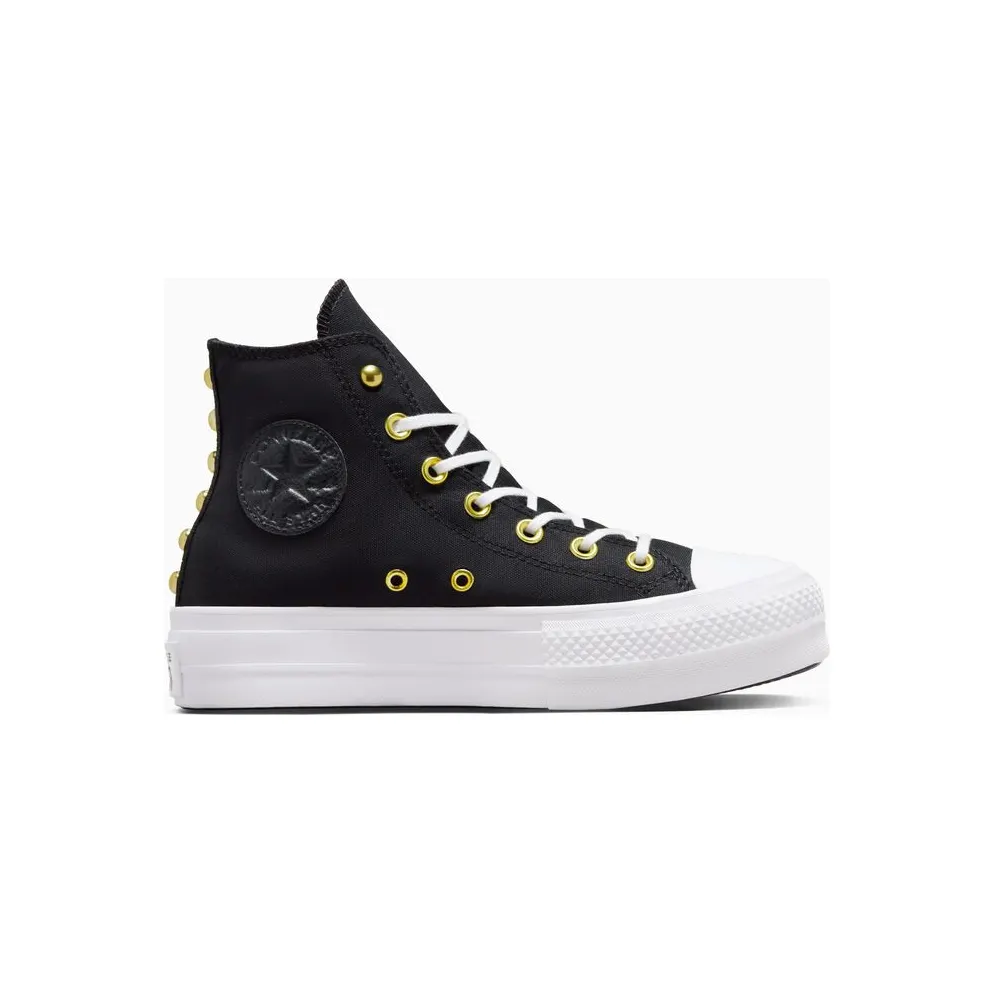 Converse Chuck Taylor All Star Lift Platform Star Studded Black/White/Gold – “Black” (A05453C)