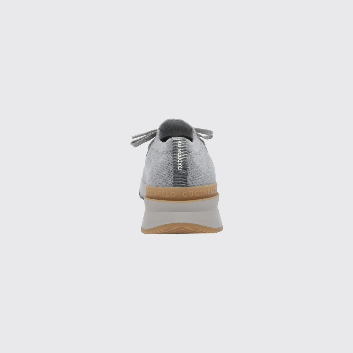 Brunello cucinelli Low-Top Cotton Knit Trainers with Pull Tab Grey 1 (MZUWLBO253CYM46) (3)