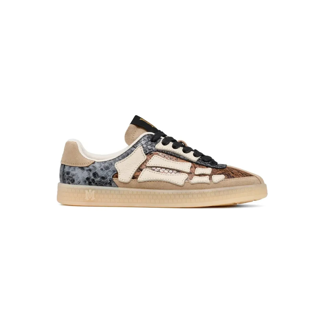 AMIRI Pacific Bones sneakers met slangenpatroon – Beige (AWSNSN1053)