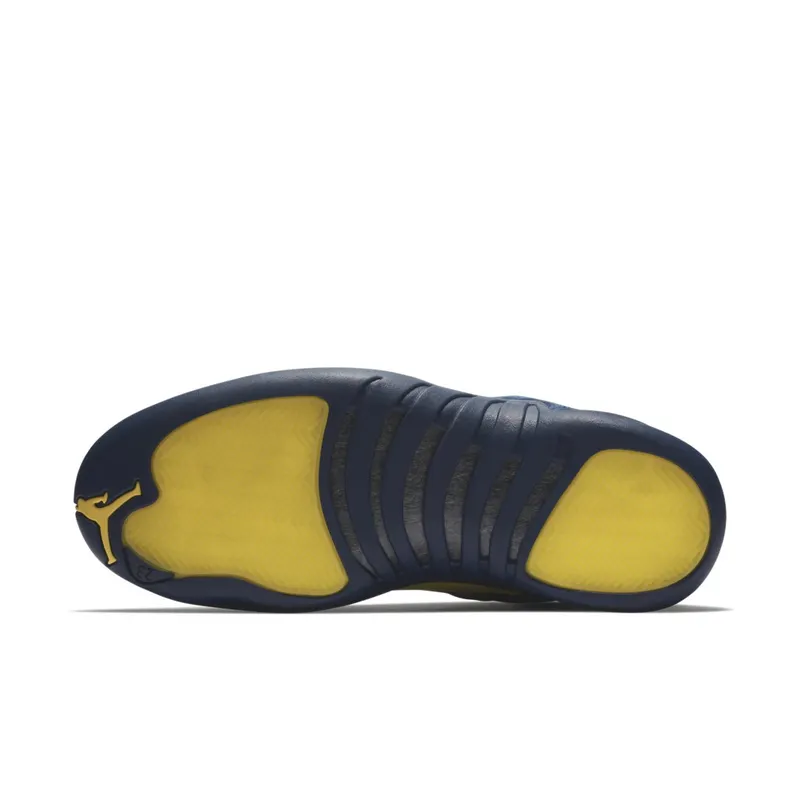 Jordan 12 Retro Michigan College Navy/Amarillo (BQ3180-407)
