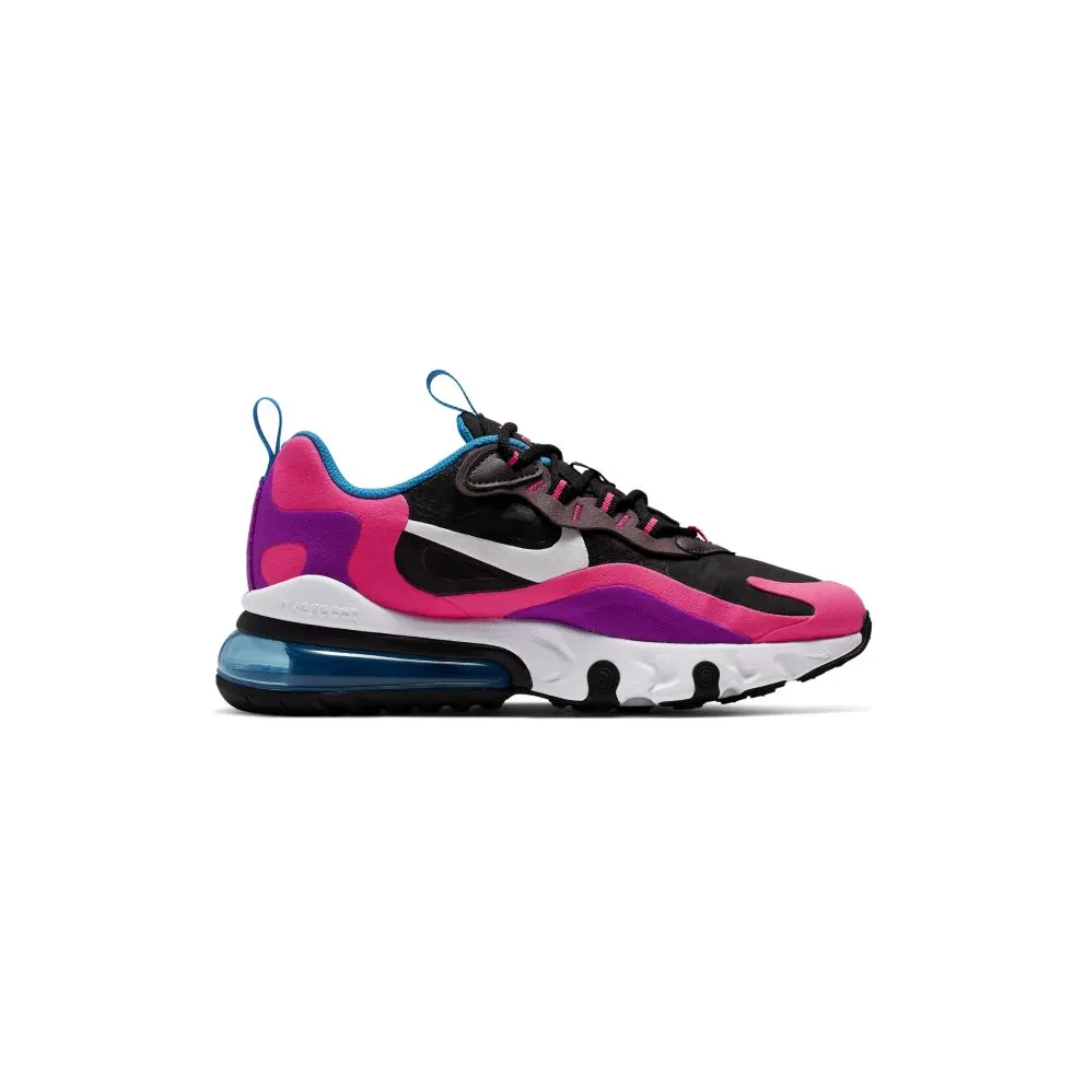 Nike Air Max 270 React Black Hyper Pink Vivid Purple (GS) Black/White-Hyper Pink-Vivid Purple (BQ0101-001)