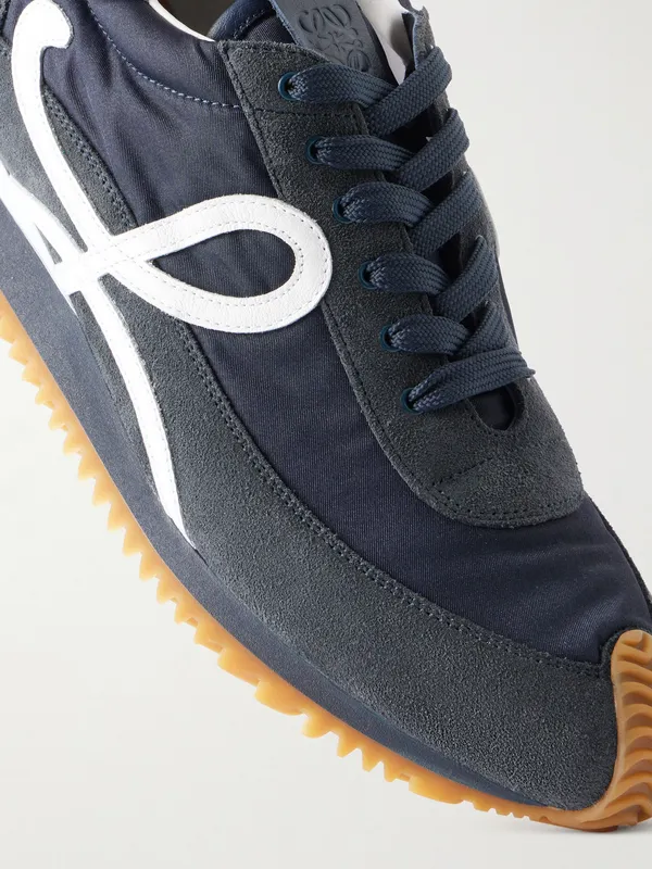 Loewe Flow Runner 2.0 Suede-Trimmed Shell Sneakers Navy (MLSR282X03) (5)