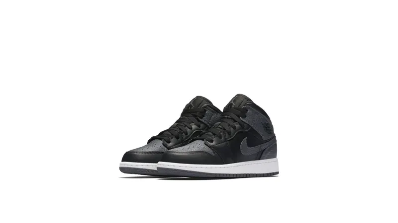 Jordan 1 Mid Black Dark Grey (GS) Black/Dark Grey-Summit White (554725-041)