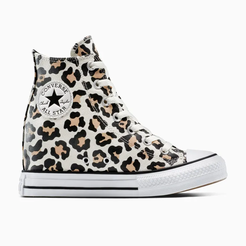 Converse Chuck Taylor All Star Wedge Platform Leopard Egret/Black/Coastal Dune (A14938C)
