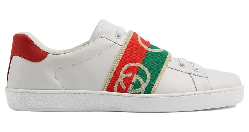 Gucci Ace Elastic Web Interlocking GG White (643488 1XGF0 9066)
