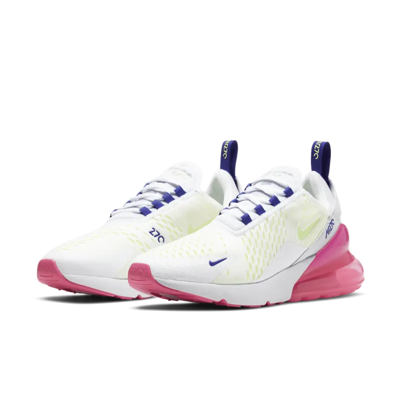 Nike Air Max 270 White Volt Pink Blast Indigo (W) (DH0252-100)