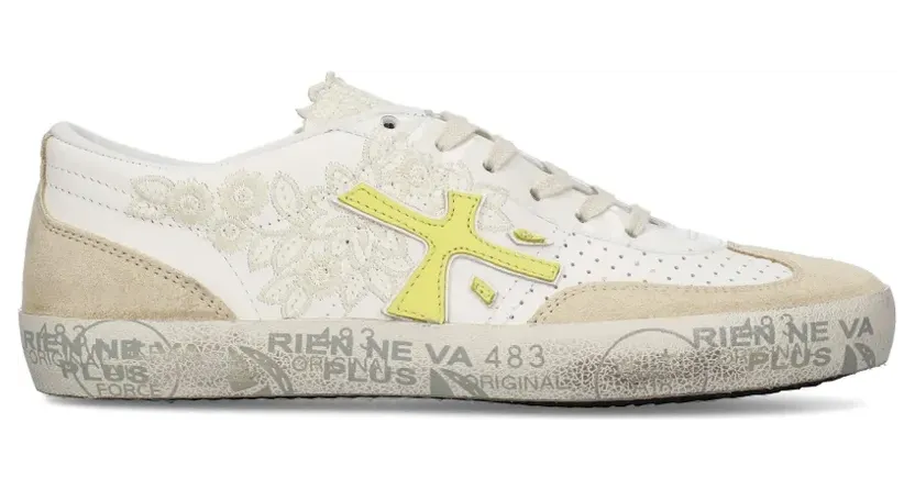 Premiata Davidd sneakers met kanten detail – Beige (DAVIDD8296)
