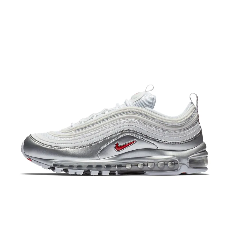 Nike Air Max 97 Silver White White/Varsity Red-Metallic Silver-Black (AT5458-100)