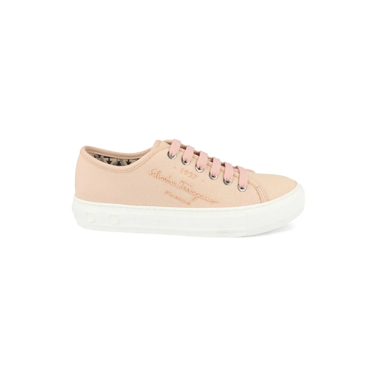 Ferragamo Mediterranean Canvas Low-Top Sneakers Pink (030250-751273-1C)