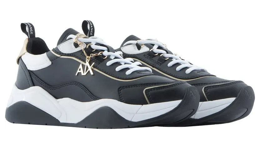 Armani Exchange Armani sneaker Black / Optical White / Gold (XDX104XV580S03840M)