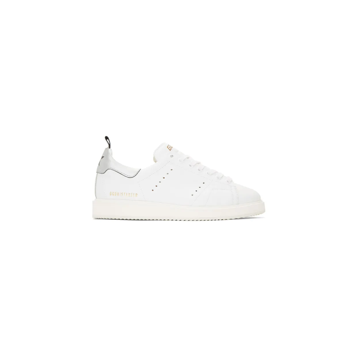 Golden Goose White and Silver Starter Sneakers (G35MS631.Q8)