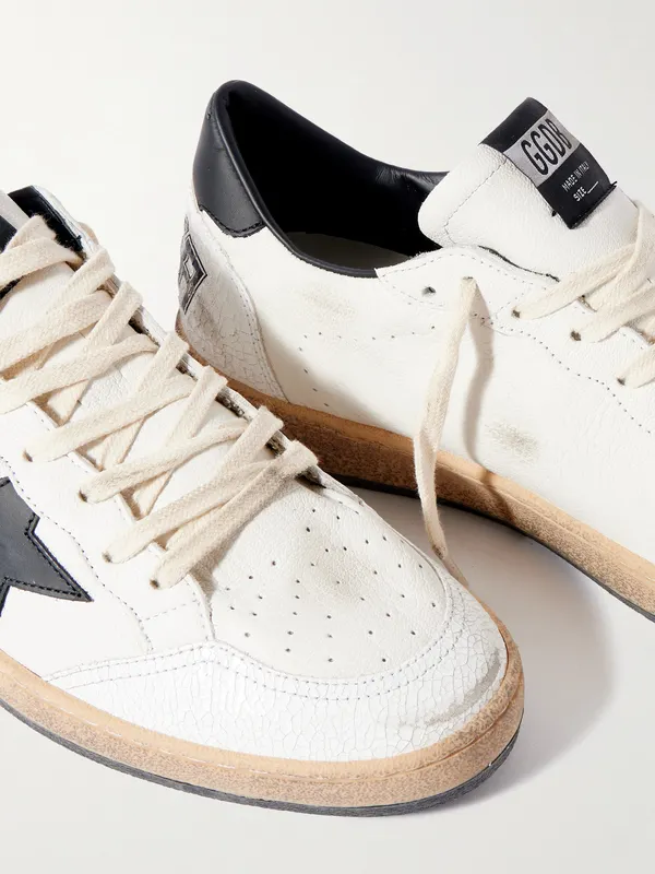 Golden Goose Ball Star Distressed Leather Sneakers White (GMF00117.F003771) (5)