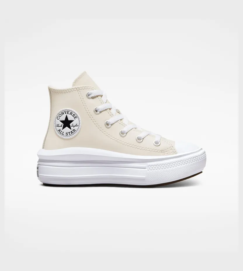 Converse Chuck Taylor All Star Move Platform Coated Leather Desert Sand/zwart/wit (A04255C)