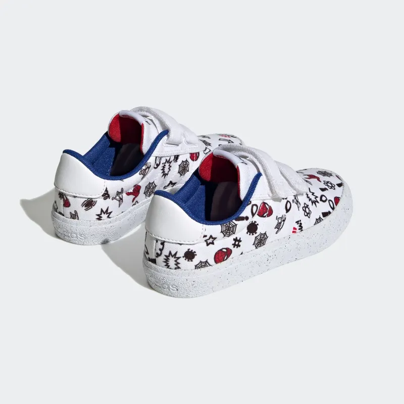 Adidas adidas x Marvel VULCRAID3R Spider-Man Lifestyle Skateboarding Hook-and-Loop Cloud White / Cloud White / Better Scarlet (HP7750)