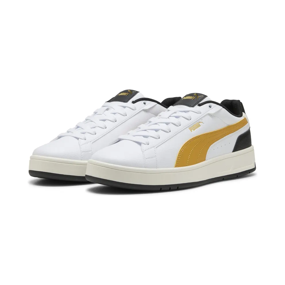 Puma Court Classico “Puma White / Archive Gold / Puma Black” (400284_10)