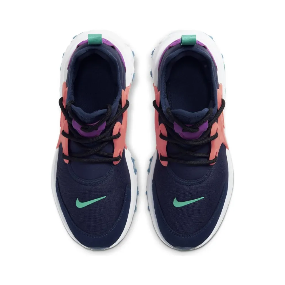 Nike React Presto Midnight Navy Magic Ember (GS) Midnight Navy/Magic Ember-Vivid Purple-Kinetic Green (BQ4002-402)